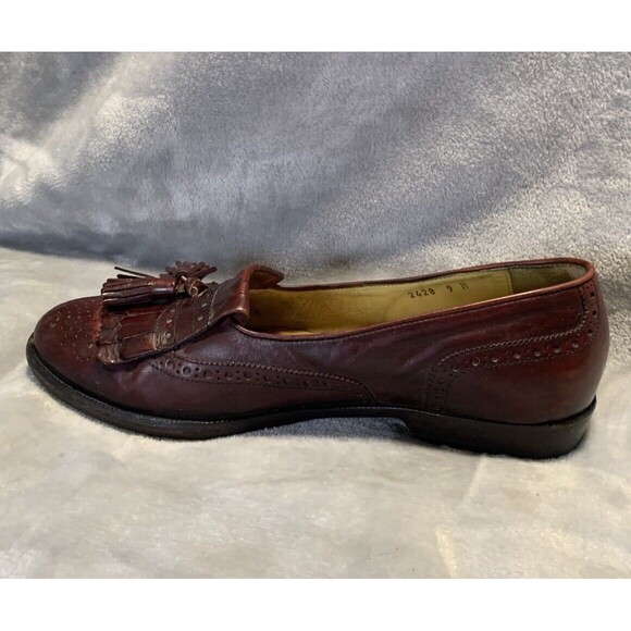 Bragano Cole Haan Men\'s‎ Loafers 9M Brown Leather Tasseled Kiltie Italy Vibram main image 15